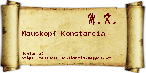 Mauskopf Konstancia névjegykártya